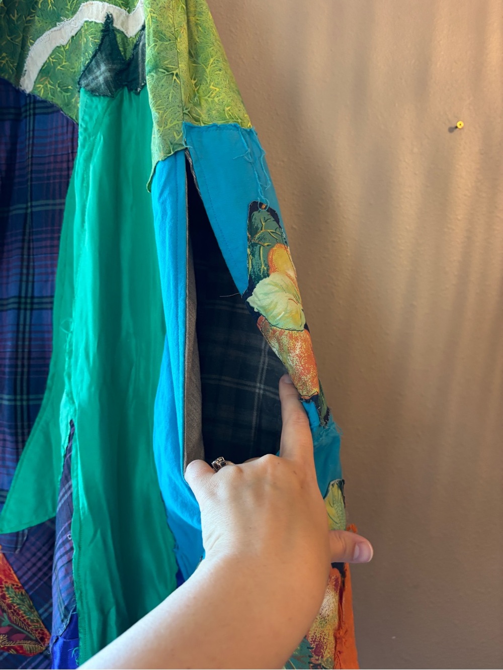 Patchwork Multicolor Maxi Skirt with Hood - Picture 4 of 8